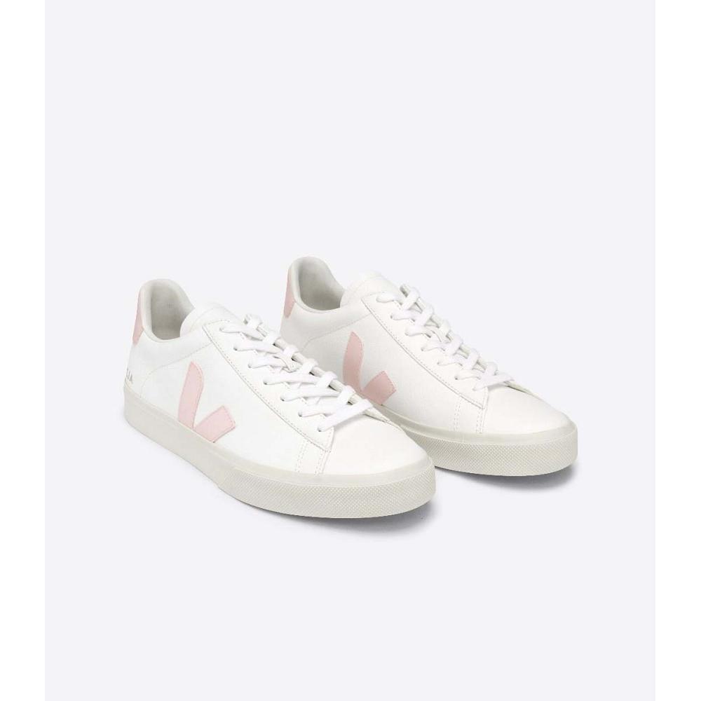 Veja CAMPO CHROMEFREE Low Tops Sneakers Dames White/Pink | NL 463KOR